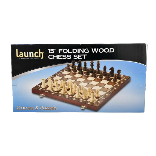 Chess Launch 15" Burnt Wood Folding