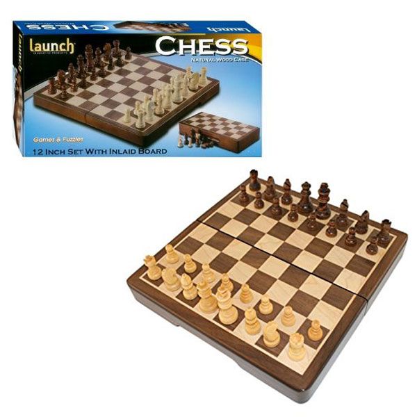 Chess Launch 15" Burnt Wood Folding