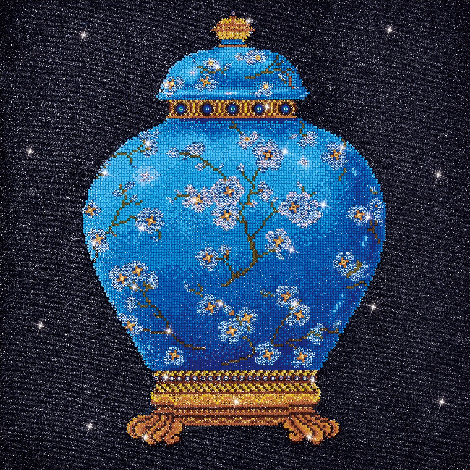 DIAMOND DOTZ BLUE VASE