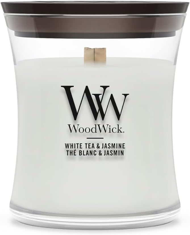 WoodWick Scented Candle White Tea & Jasmine 85 G