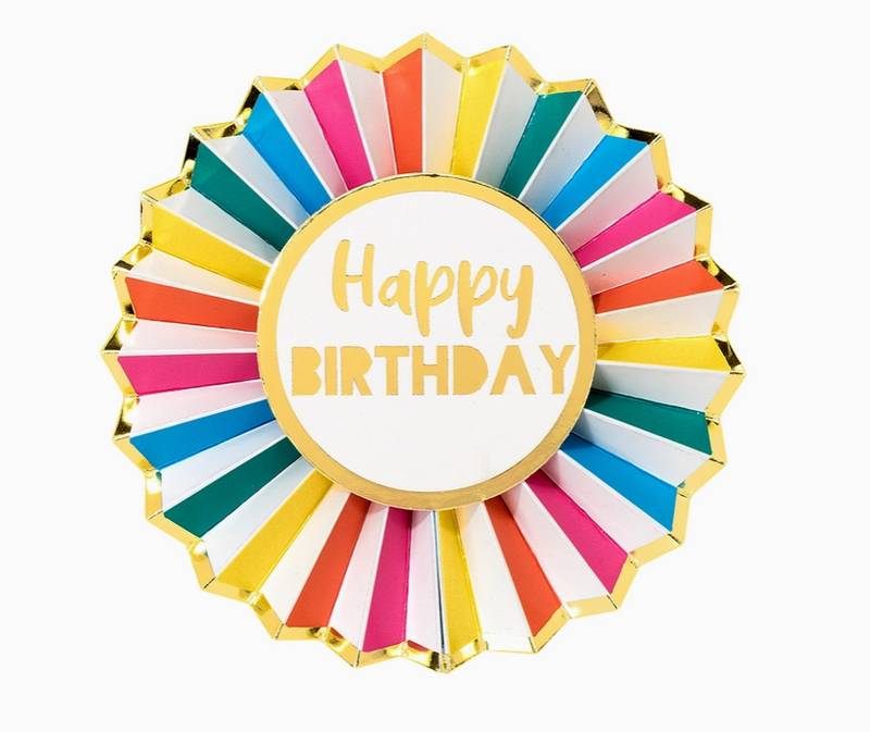 HAPPY BIRTHDAY BADGE RAINBOW