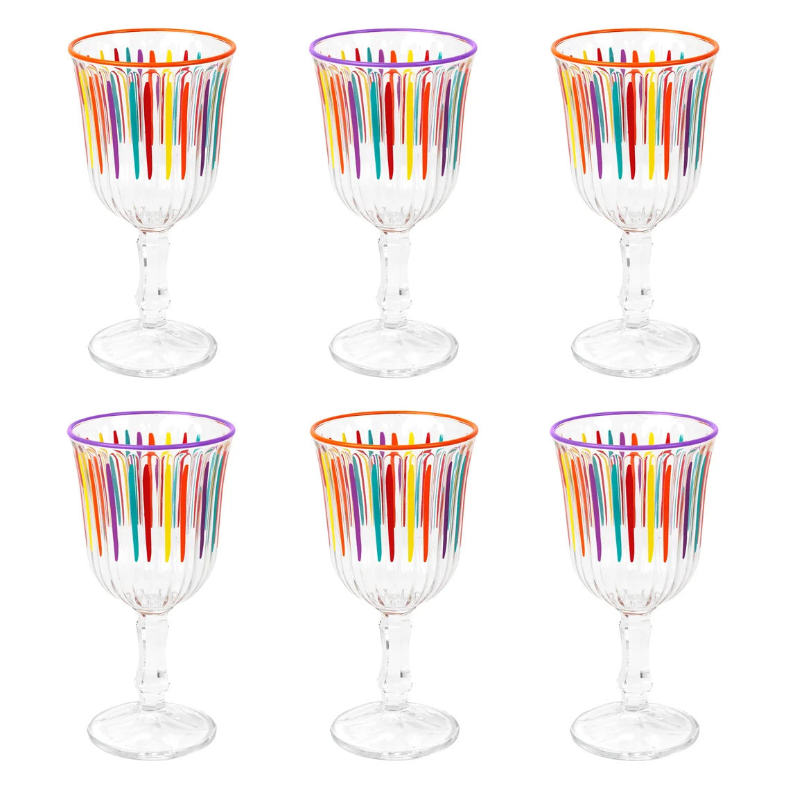 TT Wine Glass Bright Stripes