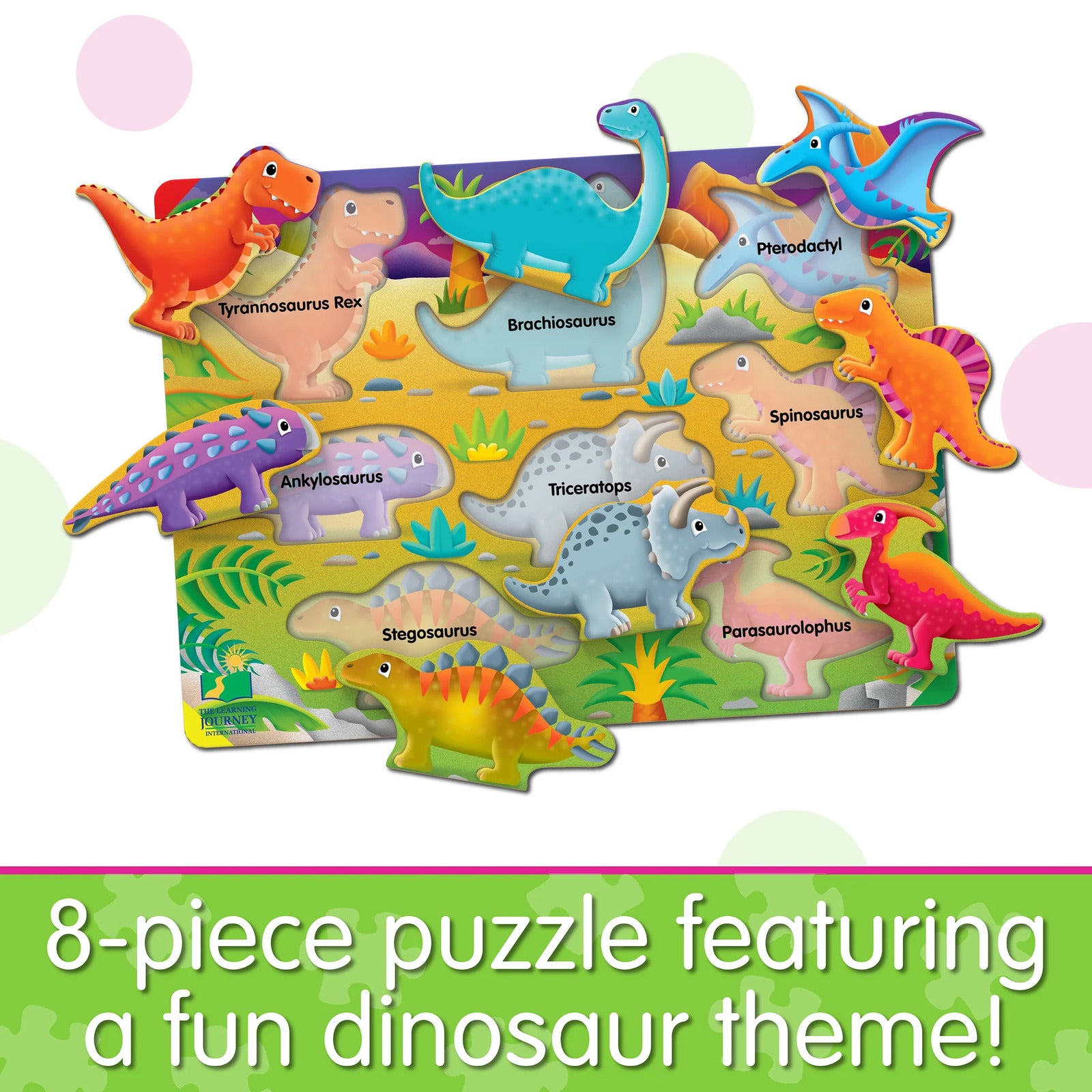 Lift and Learn wooden Puzzle - Dinosaurs