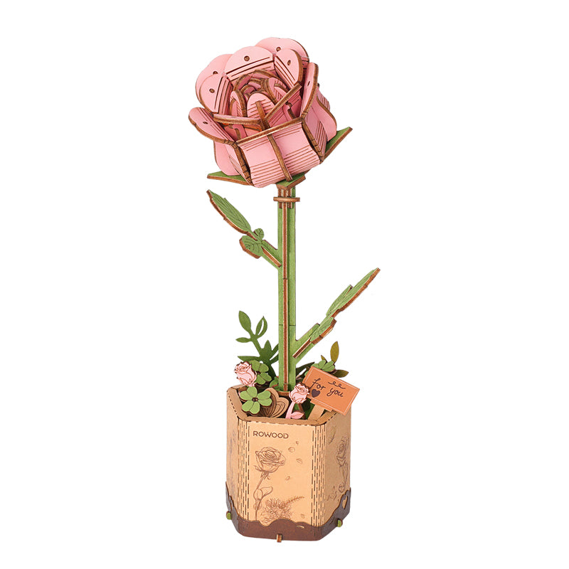 Rowood Pink Rose Wooden Model Kit