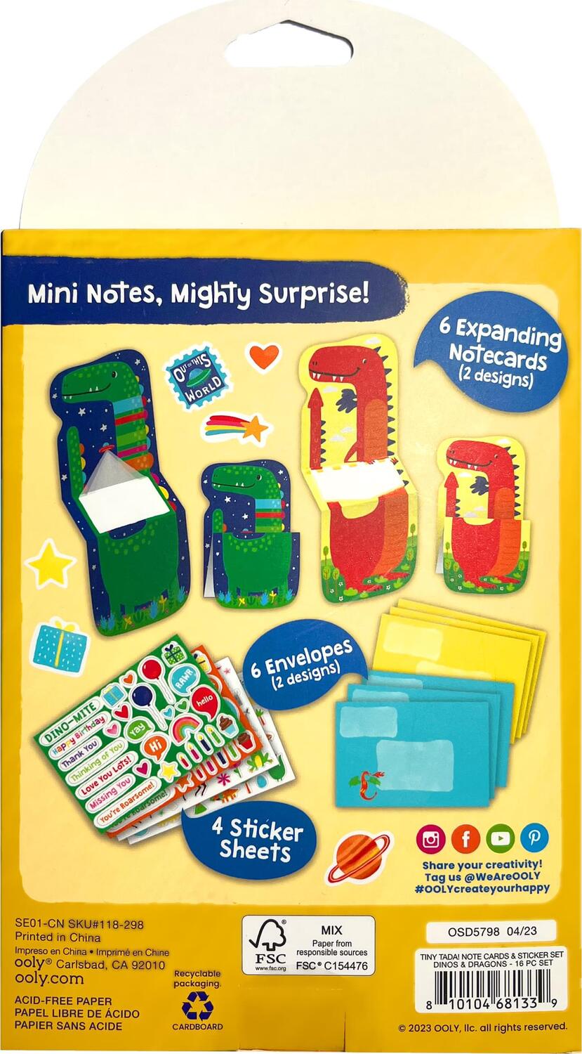 Ooly Notecard and Sticker Kit - Dinos and Dragons