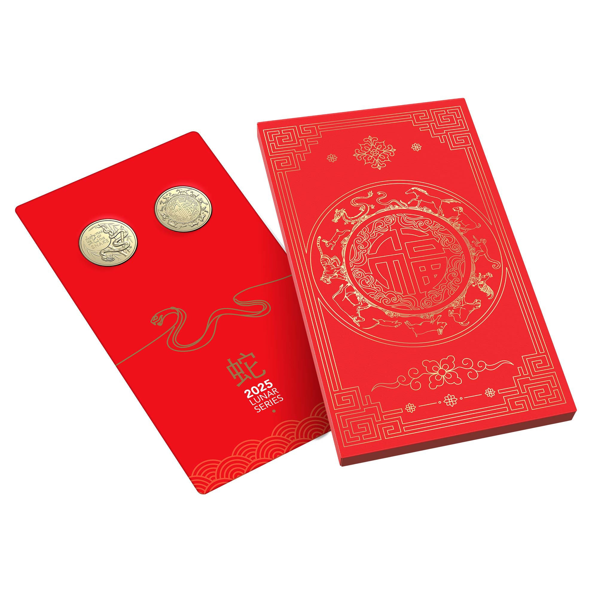 COIN 2025 $1 UNCIRCULATED 2 COIN SET - LUNAR SERIES - YEAR OF THE SNAKE