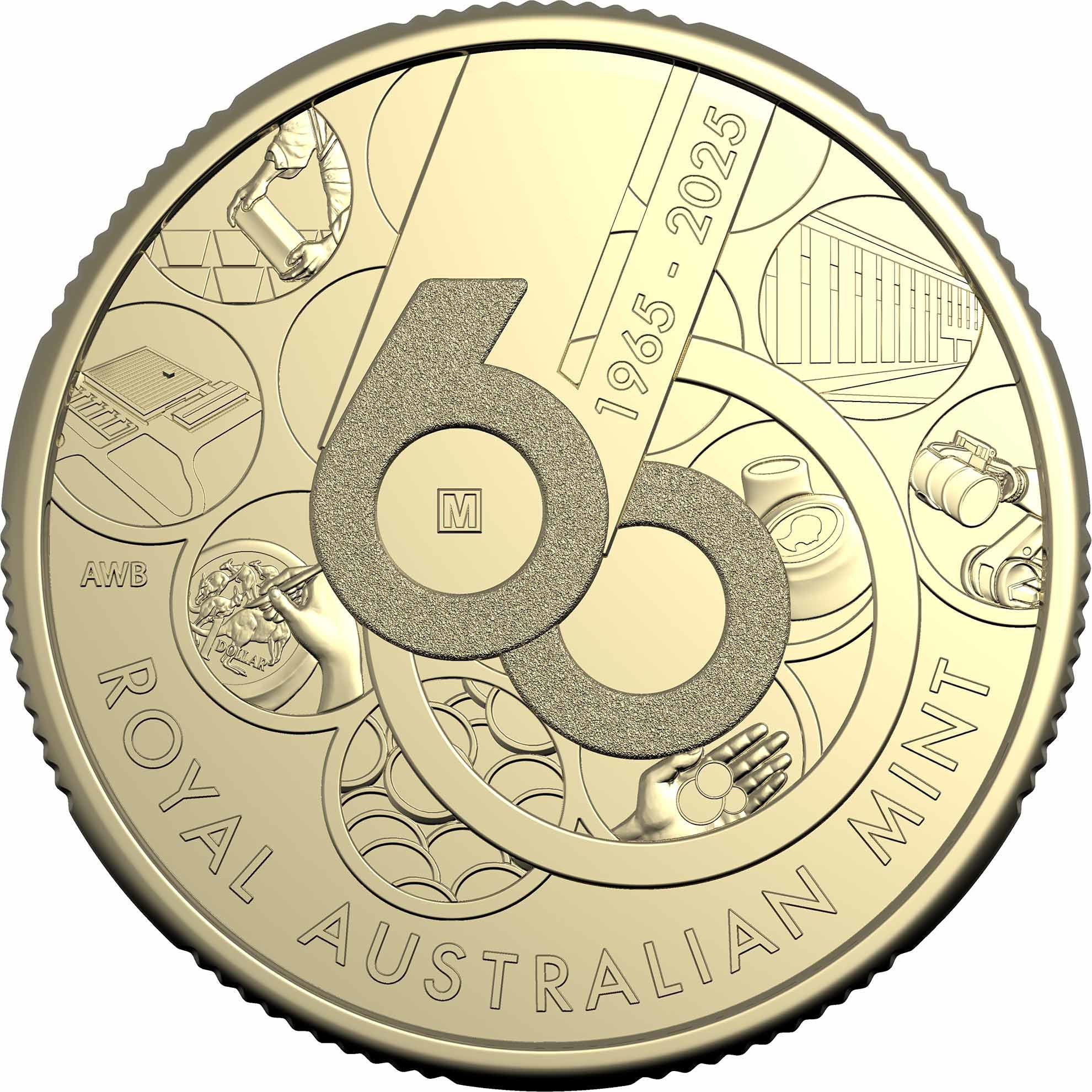 2025 $1 MINTMARK AND PRIVY MARK UNCIRCULATED 4 COIN SET - 60TH ANNIVERSARY OF THE ROYAL AUSTRALIAN MINT