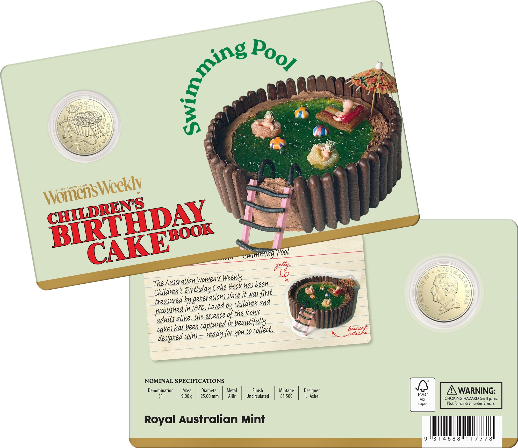 AWW 2025 $1 AIBr Uncirculated Coin - Swimming Pool