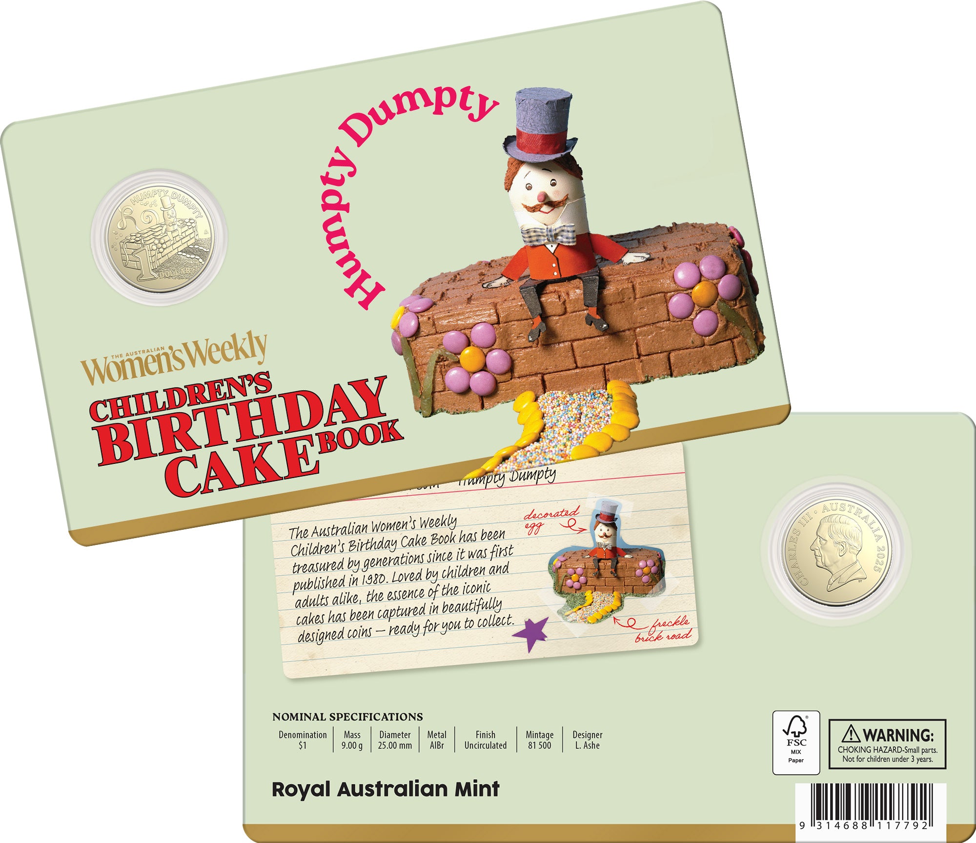 AWW 2025 $1 AIBr Uncirculated Coin - Humpty Dumpty