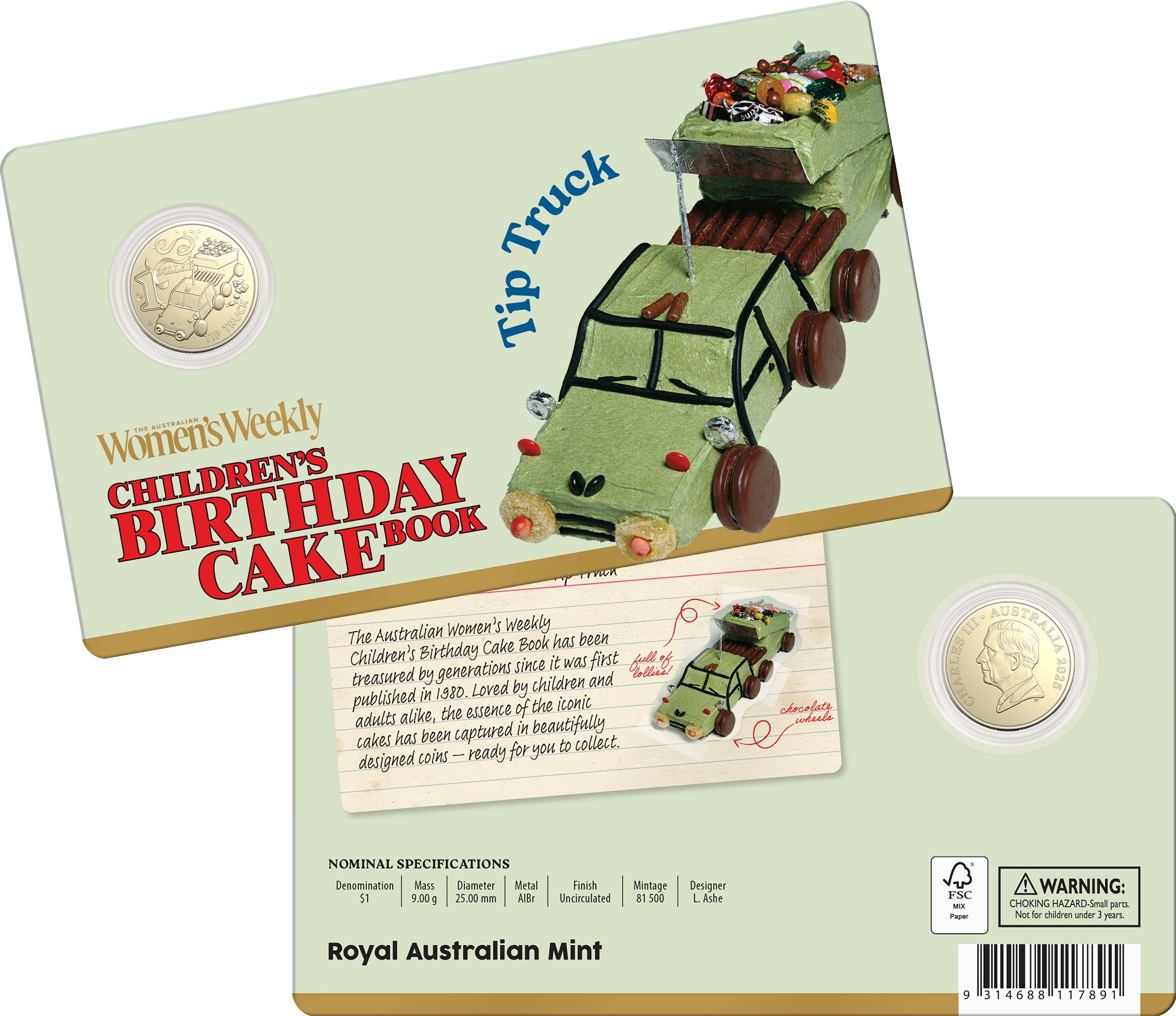 AWW 2025 $1 AIBr Uncirculated Coin - Tip Truck