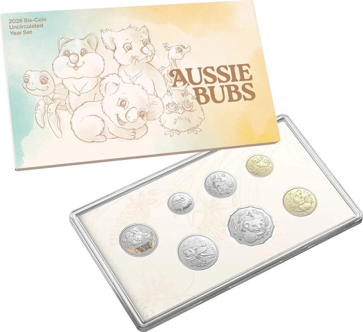 2026 Uncirculated 6 Coin Baby set with Token Aussie Baby Animals