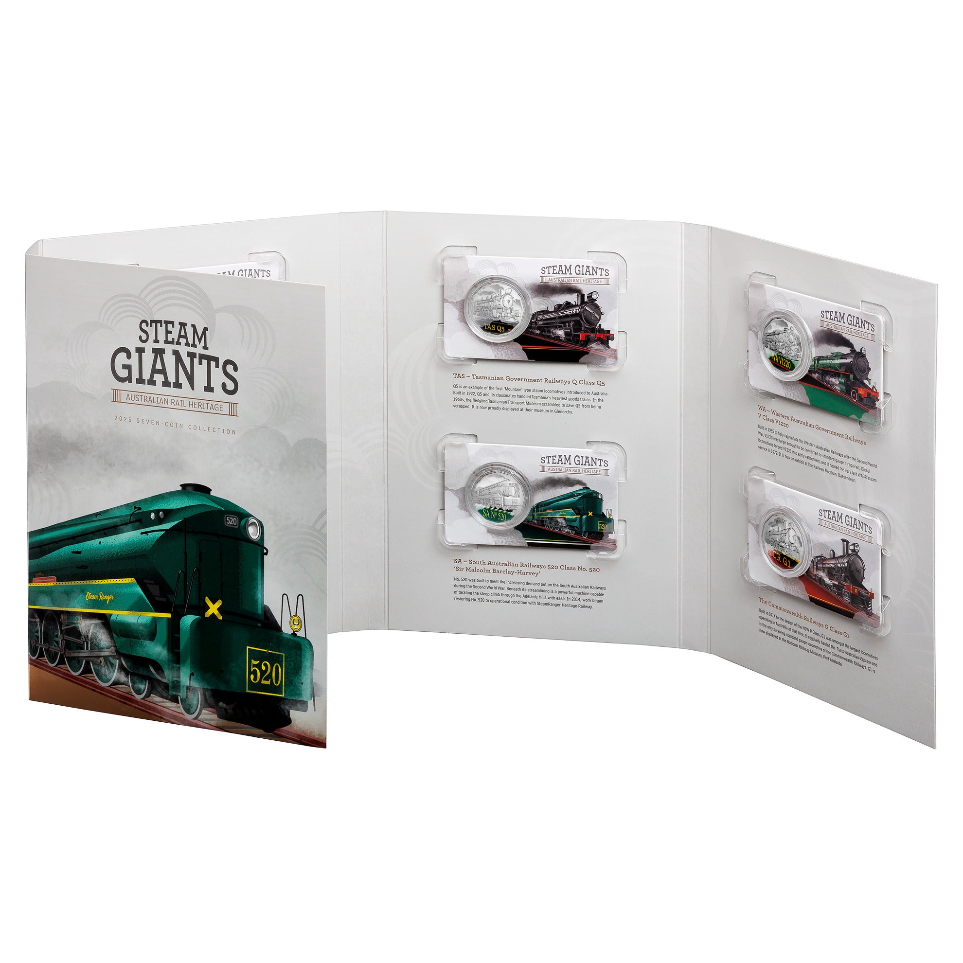 2025 Steam Giants - 50c Coloured Uncirculated Seven Coin Set