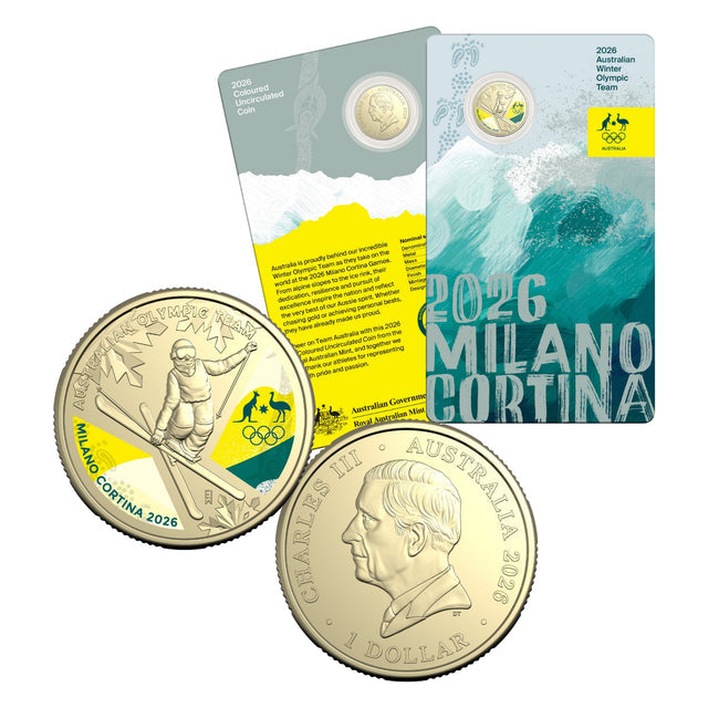 2026 $1 AlBr Coloured Uncirculated Coin - Winter Olympics