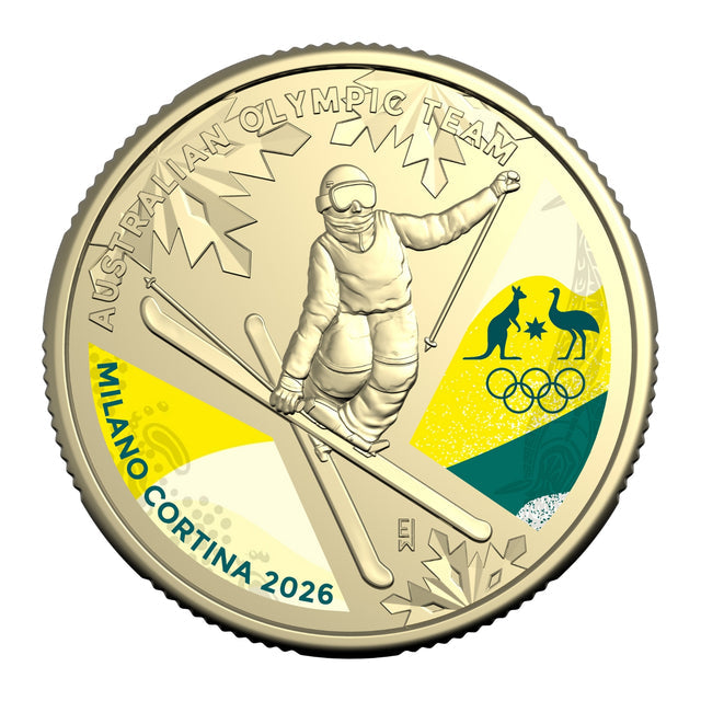 2026 $1 AlBr Coloured Uncirculated Coin - Winter Olympics