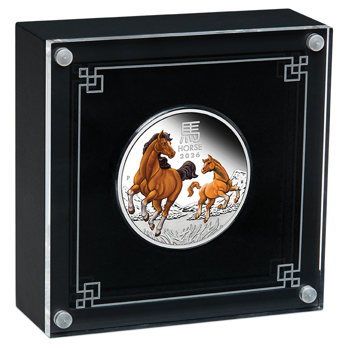 Australian Lunar Series III 2026 Year of the Horse 1oz Silver Proof Coloured Coin