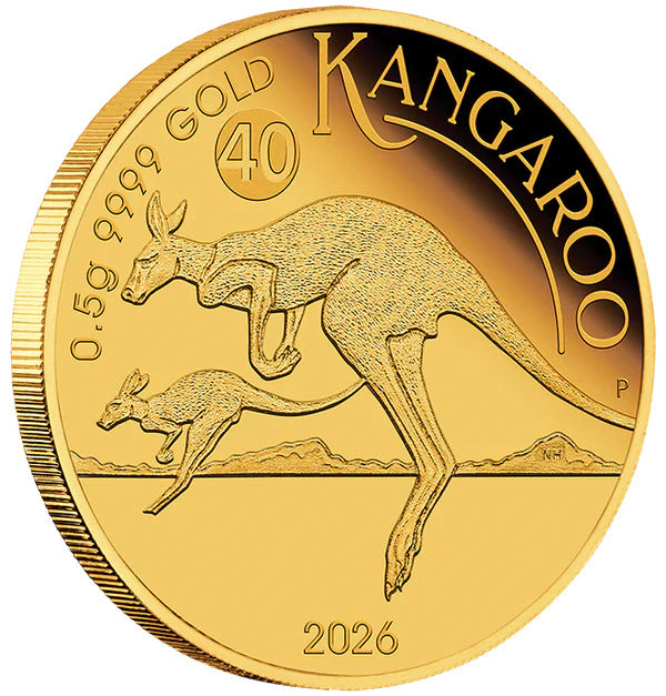 2026 Australian Kangaroo MIni Roo 0.5g Gold Proof Coin in card