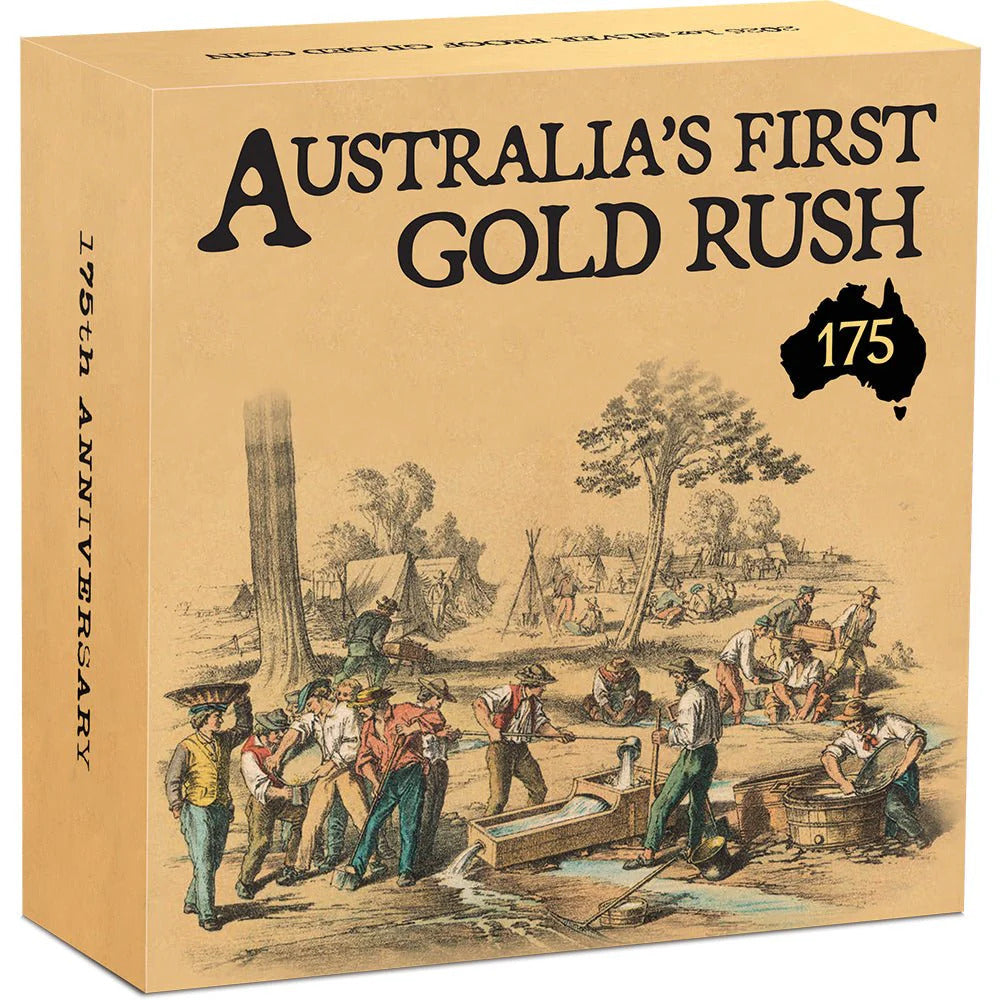 2026 Australia's First Gold Rush 175th Anniversary 1oz Silver Proof Gilded Coin