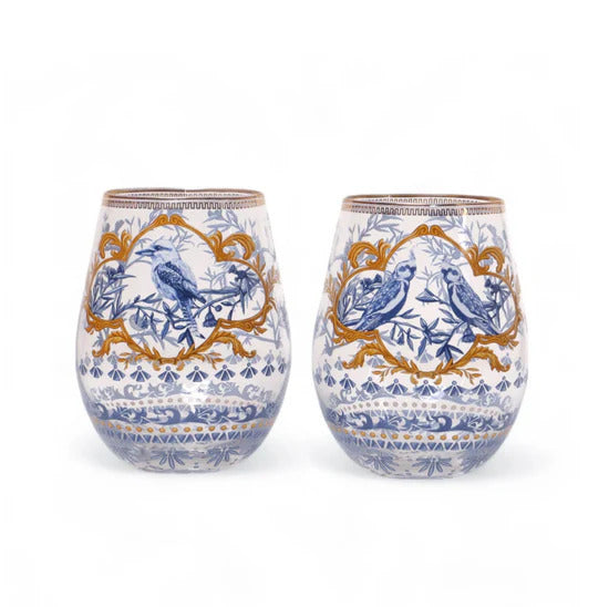 GLASS TUMBLER SET OF 2 PIECES OF POETRY LA LA LAND