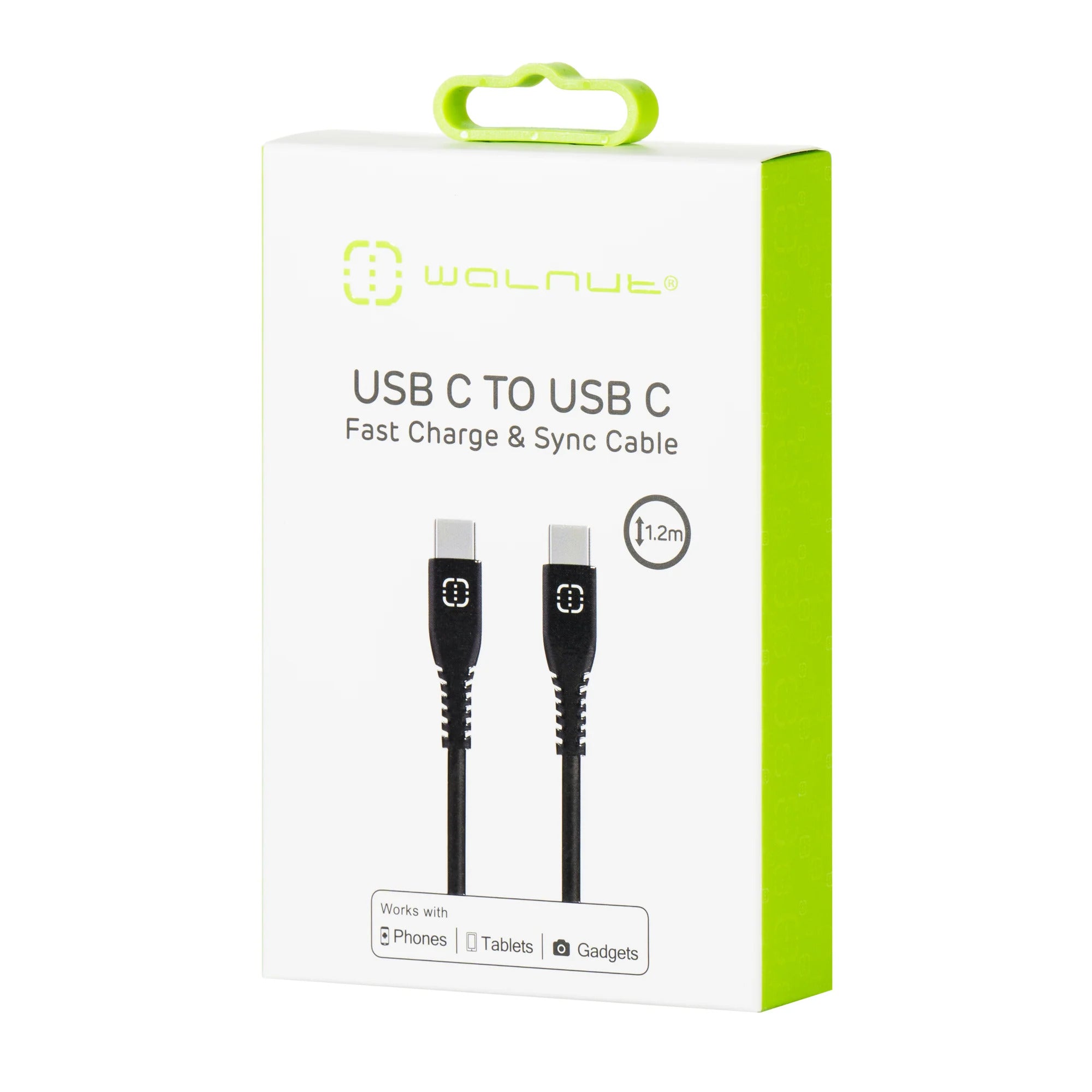 Fast Charge and Sync Cable USB C to USB C Black 1.2m