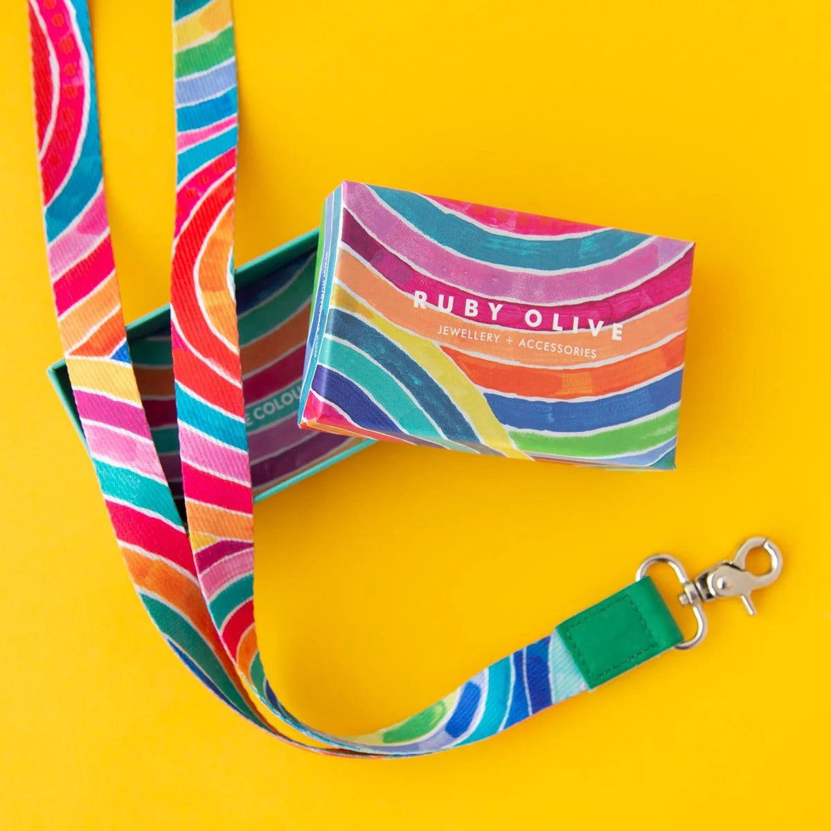 Ruby Olive Lanyard- Lordy Dordy Rainbow