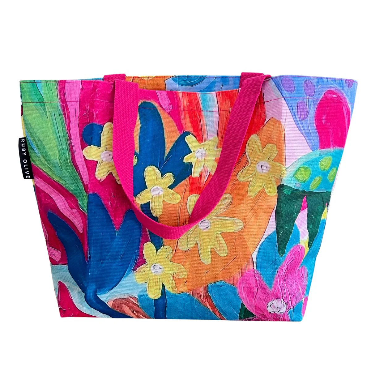 Ruby Olive Tote Bag - Steph Chapman Flower Joy
