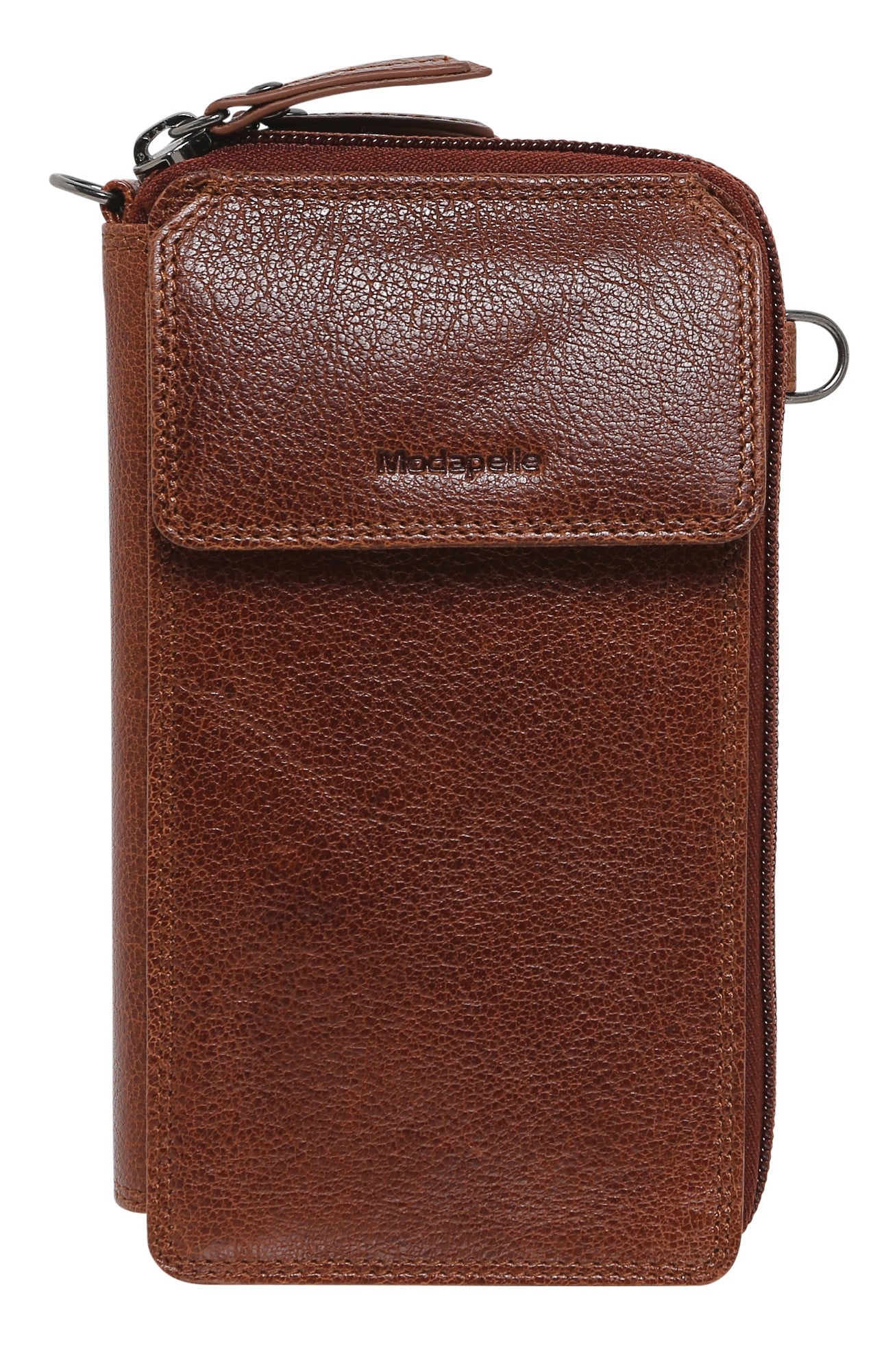 RFID PROTECTED LEATHER DOUBLE ZIP