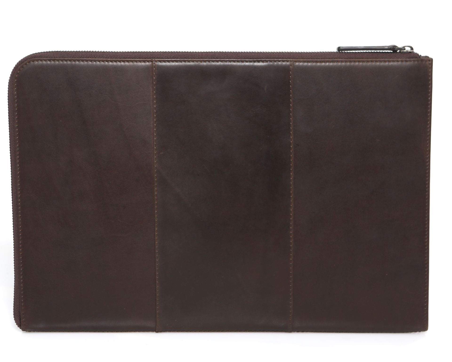 VINTAGE LEATHER FOLIO WITH INNER ORGANIZER BROWN