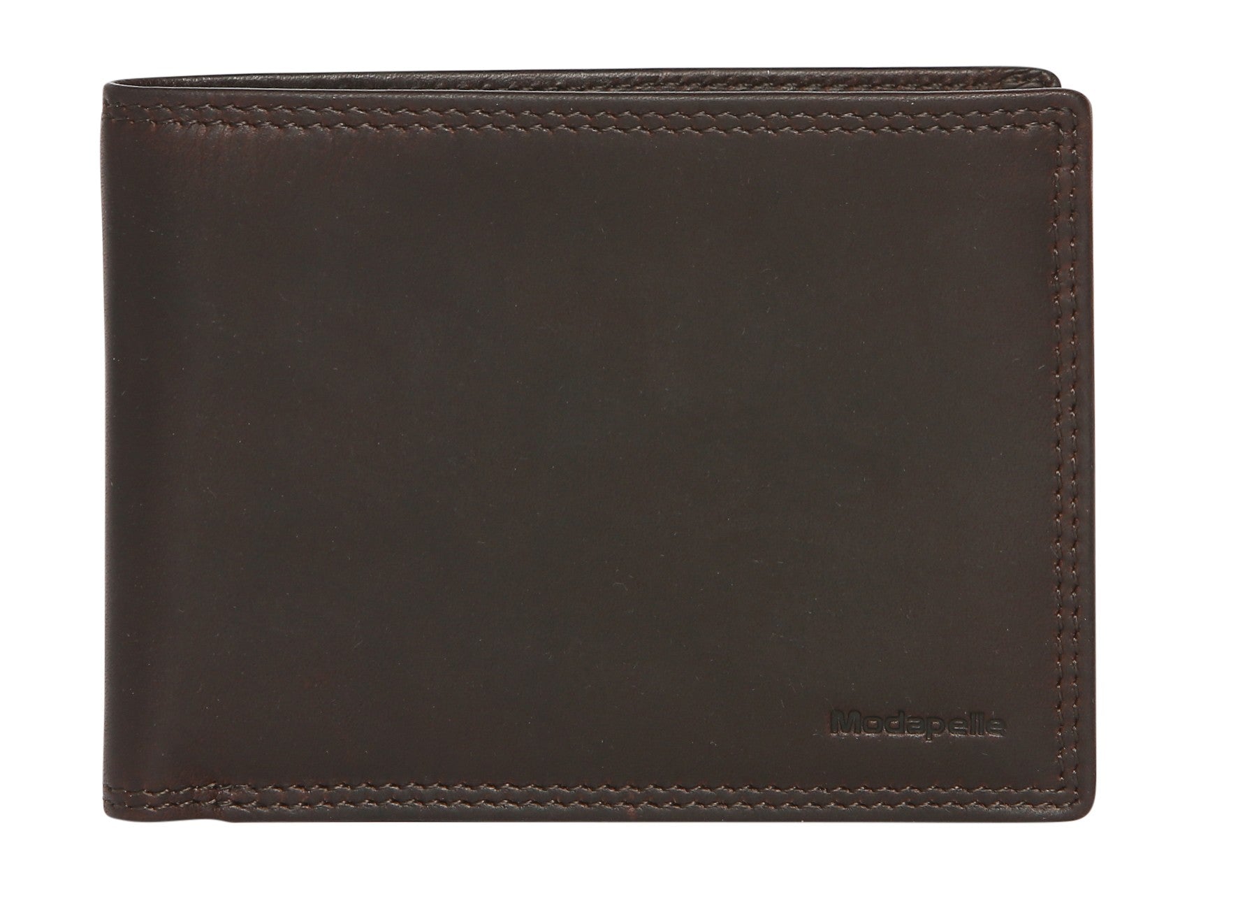 COW VINTAGE LEATHER MEN'S WALLET/DOUBLE BROWN