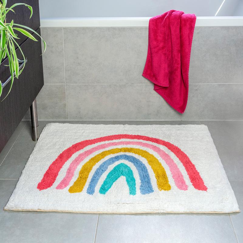 REX LONDON TUFTED COTTON DOORMAT - RAINBOW