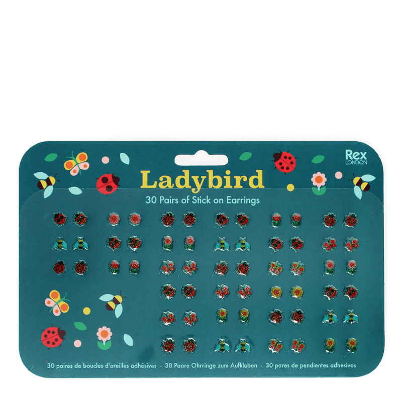 Rex London Stick on Earrings - Ladybird
