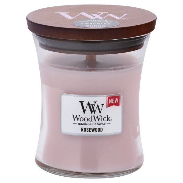 ROSEWOOD - WoodWick 10oz Medium Jar Candle Burns 180 Hours