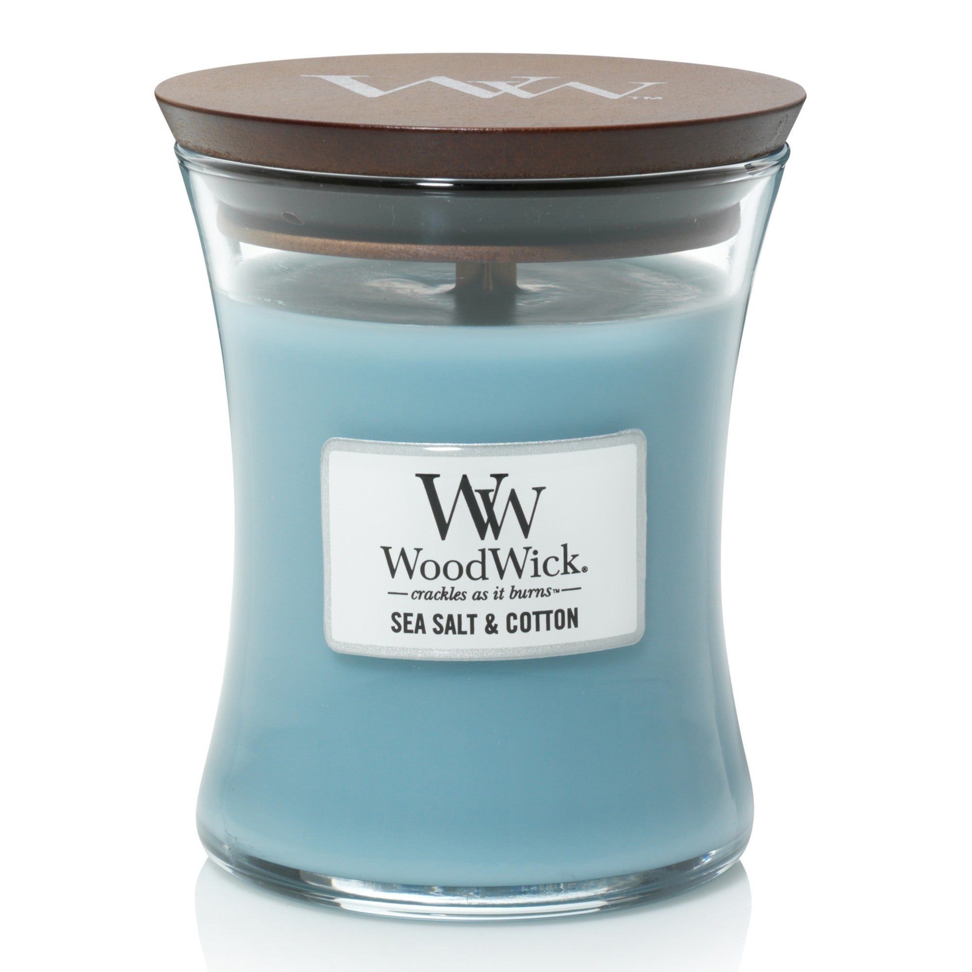 WoodWick Medium Hourglass Candle  Sea Salt & Cotton