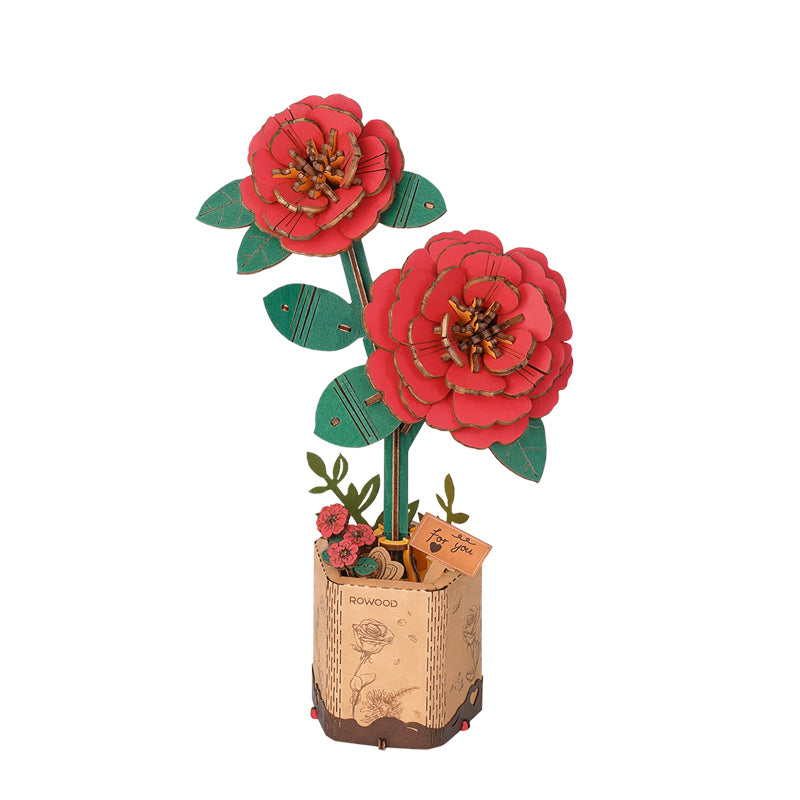 Rowood Red Camellia Wooden Model Kit