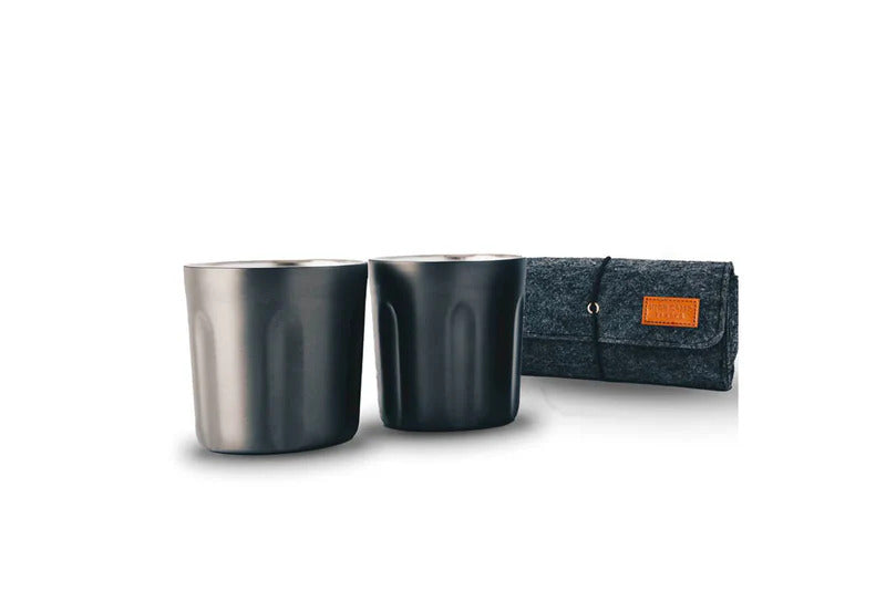 Barebones HIGH Camp  Shot Glasses 2 PACK - GUNMETAL 