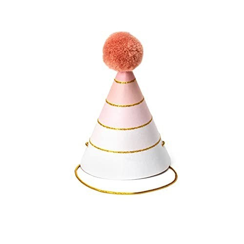 Legami - Set of 8 Party Hats with Pompons and Glitter Details One Size Ø 4.3 Cm