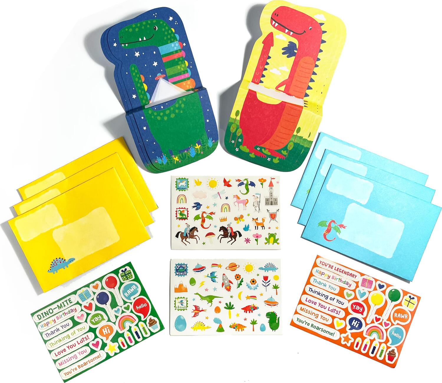 Ooly Notecard and Sticker Kit - Dinos and Dragons