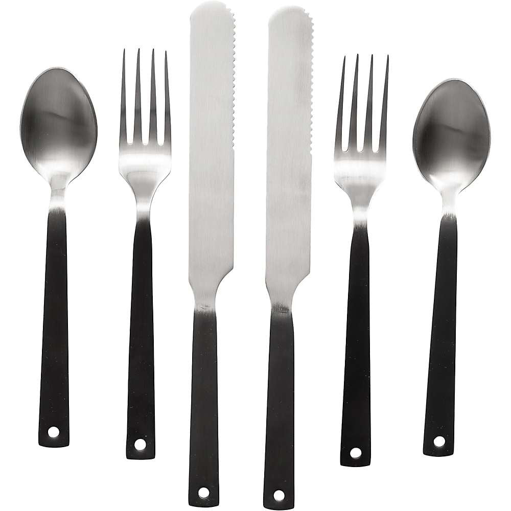 Barebones Flatware, Minimalist Modern Outdoor Utensils Polished, 2PK