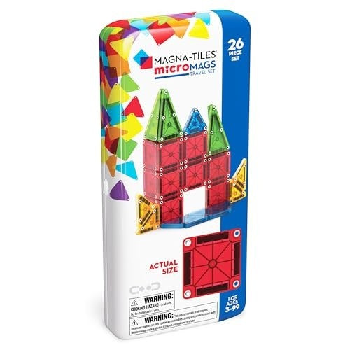 Magna-Tiles MicroMAGS 26-piece travel set
