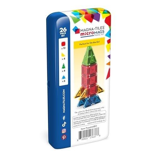 Magna-Tiles MicroMAGS 26-piece travel set