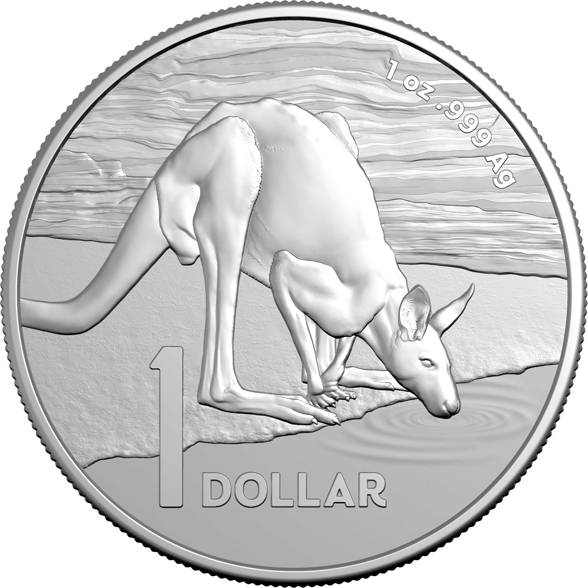 COIN 2024 $1 1OZ FROSTED FINE SILVER COIN  -  KANGAROO SERIES