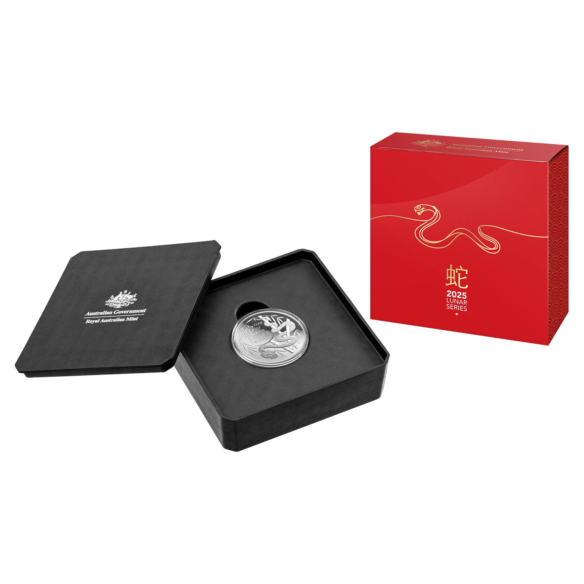 COIN 2025 $5FINE SILVER PROOF DOMED COIN  -  LUNAR SERIES  - YEAR OF THE SNAKE