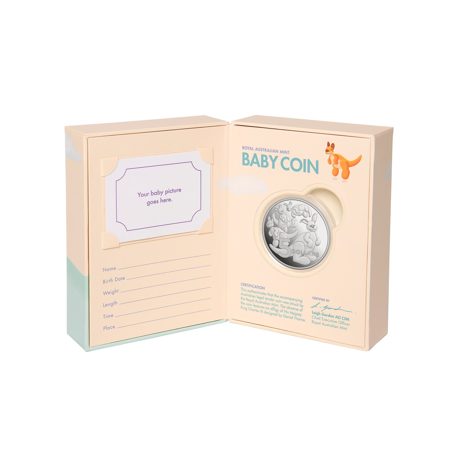 COIN 2024 $5 1oz FINE SILVER PROOF BABY COIN  TOY KANGAROO