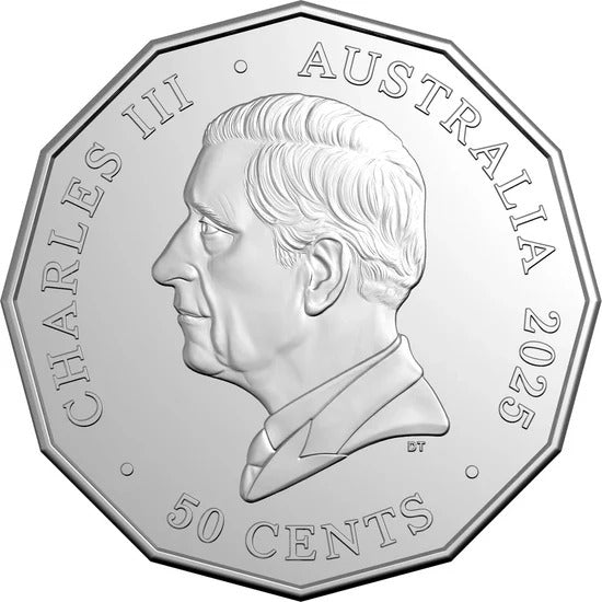 2025 50C CHRISTMAS FESTIVE FLORALS COLOURED UNCIRCULATED COIN