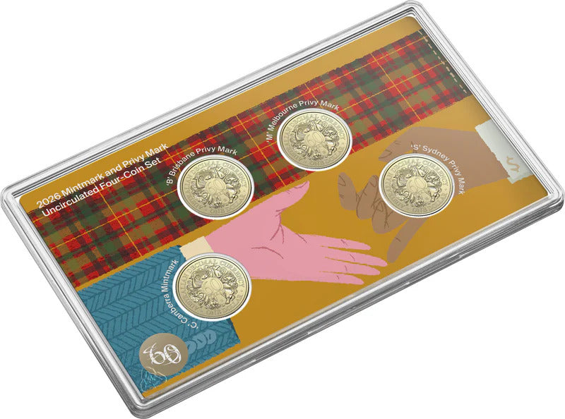 2026 4 Coin Set 60th Anniversary of Decimal Currency $1 Uncirculated 'C' Mintmark  and Privymark