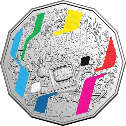 2026 Coin Pack 50 cent Unc Coloured - First Television Broadcast 70th Anniversary