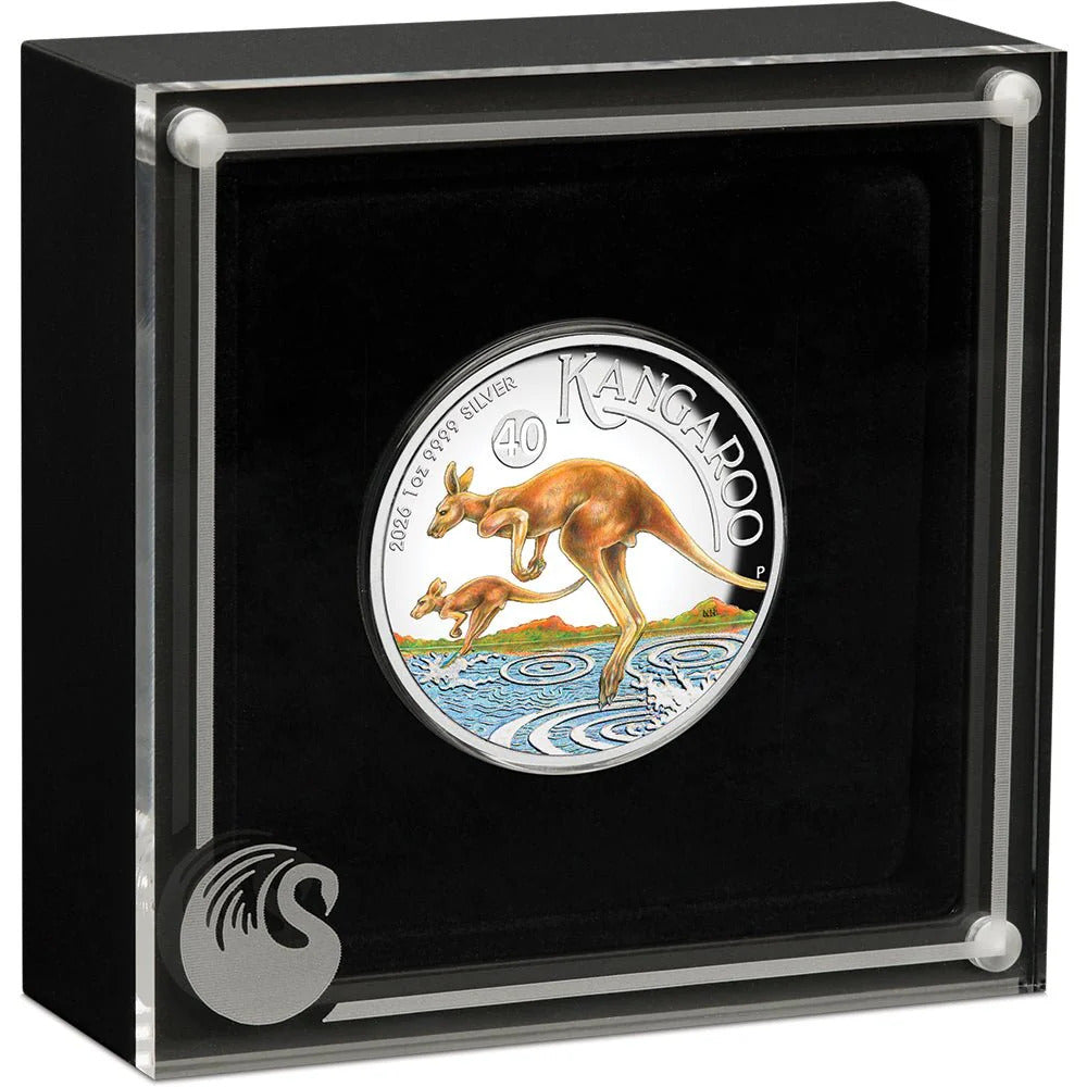 2026 Australian Kangaroo 1oz Silver Proof High Relief Coloured Coin