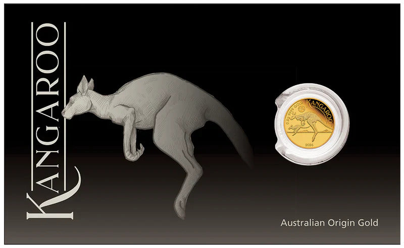 2026 Australian Kangaroo MIni Roo 0.5g Gold Proof Coin in card