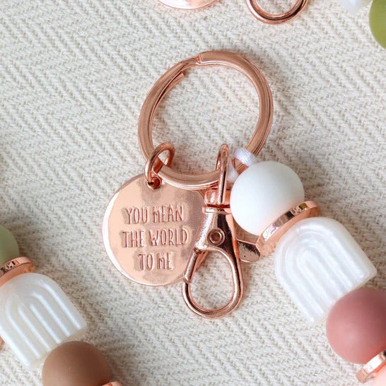 Mothers Day You Mean the World to me Silicone Keyring