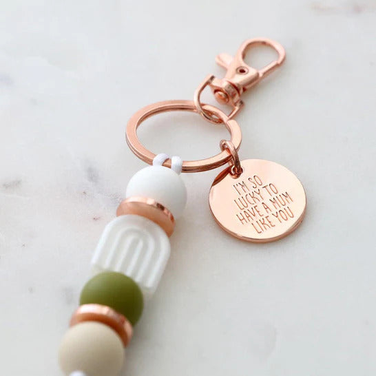 Beaded Keychain - I'M SO LUCKY 