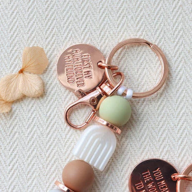 Beaded Keychain - FIRST MY Mum Silicon KEYRING 